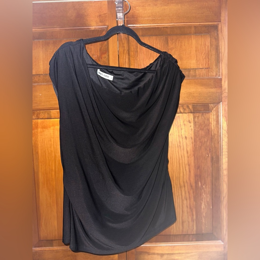 Black Draped Top Grace Karin